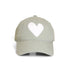 KR Jade Imperfect White Heart Hat 100% cotton - Cute baseball hats for women by Kerri Rosenthal
