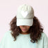 KR Jade Imperfect White Heart Hat 100% cotton - Cute baseball hats for women by Kerri Rosenthal
