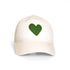 KR White Imperfect Green Heart Hat 100% cotton - Cute baseball hats for women by Kerri Rosenthal