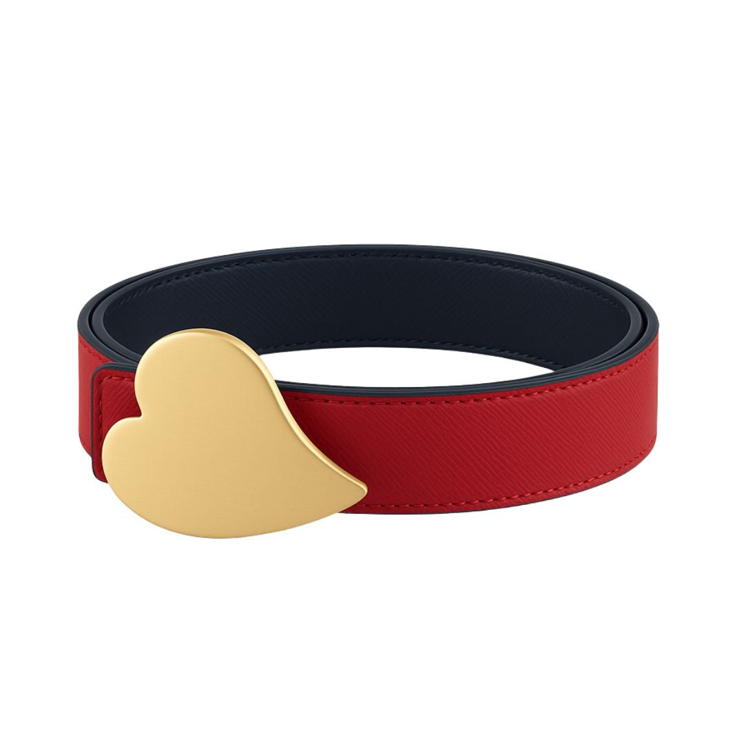 Heart of Gold Navy Red Reversible Belt – KERRI ROSENTHAL