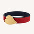 Heart of gold navy-red reversible belt made from 100% grain leather with a removable buckle - Cute women's belts by Kerri Rosenthal