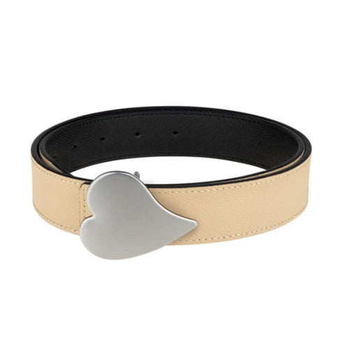 The Heart of Silver reversible belt is made from 100% grain leather with a removable buckle. Shop cute women's belts by Kerri Rosenthal.
