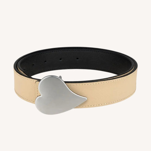 The Heart of Silver reversible belt is made from 100% grain leather with a removable buckle. Shop cute women's belts by Kerri Rosenthal.
