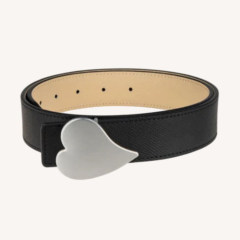 The Heart of Silver reversible belt is made from 100% grain leather with a removable buckle. Shop cute women's belts by Kerri Rosenthal.