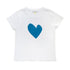 White Suke Imperfect Blue Heart Graphic 100% Cotton Tee - Cute women's t-shirts by Kerri Rosenthal