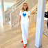 White Suke Imperfect Blue Heart Graphic 100% Cotton Tee - Cute women's t-shirts by Kerri Rosenthal