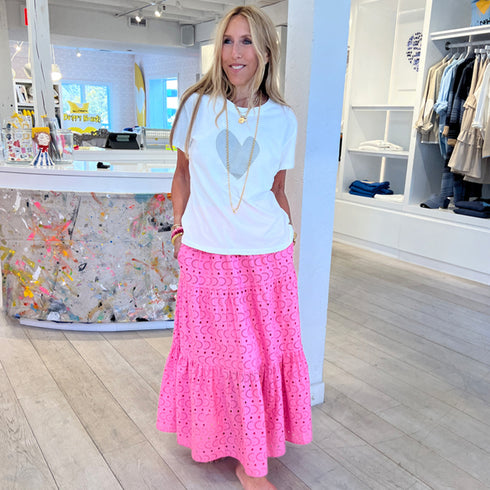 White Suke Imperfect Silver Fox Heart Graphic 100% Cotton Tee - Cute women's t-shirts by Kerri Rosenthal