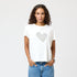 White Suke Imperfect Silver Fox Heart Graphic 100% Cotton Tee - Cute women's t-shirts by Kerri Rosenthal
