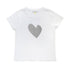 White Suke Imperfect Silver Fox Heart Graphic 100% Cotton Tee - Cute women's t-shirts by Kerri Rosenthal