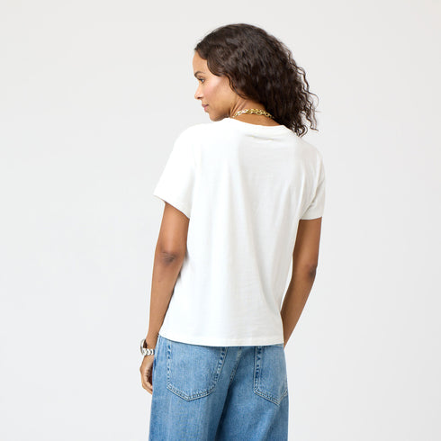 White Suke Imperfect Blue Heart Graphic 100% Cotton Tee - Cute women's t-shirts by Kerri Rosenthal