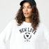 White Boyfriend New Love Cotton Knit Crew Neck Sweater with 'New Love' artwork on center front chest - Cute women's sweaters by Kerri Rosenthal