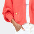 Red Alaina Balloon sleeve cardigan 100% cotton with Patch pockets with gold functional button and Rib at cuffs and hem - Cute womens cardigans by Kerri Rosenthal