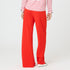 Red Ali Pant 100% poly crepe with embroidered heart patch detail in contrast color - Cute women's pants by Kerri Rosenthal