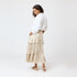Sand Athena Silk Ruffle Long Maxi Skirt with tiered design and slight side-slit - Cute women's skirts by Kerri Rosenthal