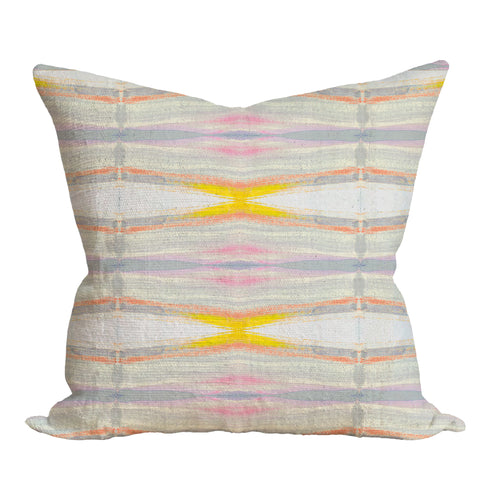 Multicolor square throw pillow in linen - Cute decorative throw pillows for modern living room decor by Kerri Rosenthal