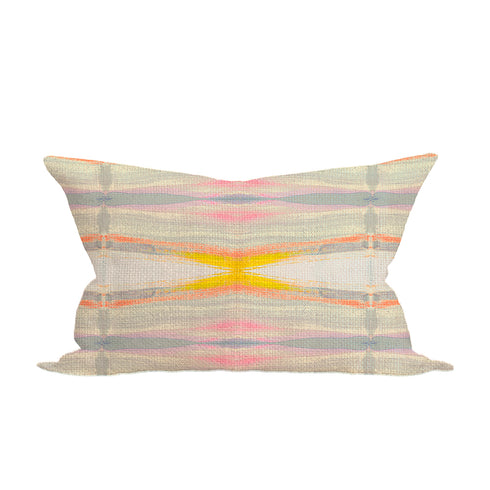 Multicolor backgammon lumbar throw pillow made with the finest Belgian linen and cotton linen - Unique decorative throw pillow for modern living room decor by Kerri Rosenthal