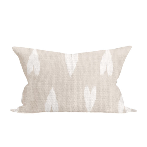 Multicolor heart ikat rectangular lumbar decorative throw pillow 100% linen by Kerri Rosenthal
