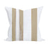 Sand positano stripe throw pillow made with the finest Belgian linen and cotton linen - Unique decorative throw pillow for modern living room decor by Kerri Rosenthal