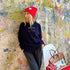 Love cherri red beanie in a cotton-cashmere blend with a white heart patch - Shop cute women’s beanies hats by Kerri Rosenthal