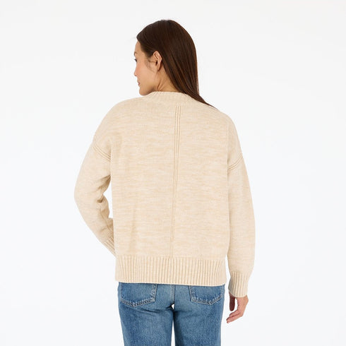 Boyfriend love squared natural sweater is made from a cotton-cashmere blend with long sleeves - Shop cute women's designer sweaters by Kerri Rosenthal