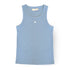 KR blue tank top with tiny white heart - Cute women's tank tops by Kerri Rosenthal