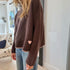Marlow cocoa brown cashmere sweater with mock neck and heart embroidery - Shop women's pullover cashmere sweaters by Kerri Rosenthal
