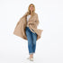Cali fringe camel open-front long cardigan coat in 100% cashmere with drippy heart stitching - Cute women's long cardigan coats by Kerri Rosenthal