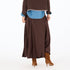 Ali cocoa brown maxi skirt made from a viscose blend with an embroidered heart and elastic waist - Shop women's maxi skirts by Kerri Rosenthal