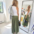 Ali contrast green maxi skirt with tiny embroidered imperfect heart detail - Cute women's maxi skirts by Kerri Rosenthal