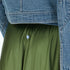 Ali contrast green maxi skirt with tiny embroidered imperfect heart detail - Cute women's maxi skirts by Kerri Rosenthal