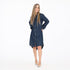 Mia navy blue cotton denim shirt dress with elbow patches and embroidered heart - Cute women's shirt dress by Kerri Rosenthal