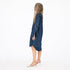 Mia navy blue cotton denim shirt dress with elbow patches and embroidered heart - Cute women's shirt dress by Kerri Rosenthal