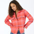 Pia Western red plaid flannel shirt in 100% cotton with snaps, double front pockets and oval elbow patches - Cute women's shirts by Kerri Rosenthal
