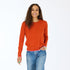 The heart elbow patchwork pullover rust orange red 100% cashmere sweater - Shop cute women’s sweaters by Kerri Rosenthal