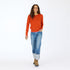 The heart elbow patchwork pullover rust orange red 100% cashmere sweater - Shop cute women’s sweaters by Kerri Rosenthal