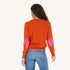 The heart elbow patchwork pullover rust orange red 100% cashmere sweater - Shop cute women’s sweaters by Kerri Rosenthal