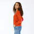 The heart elbow patchwork pullover rust orange red 100% cashmere sweater - Shop cute women’s sweaters by Kerri Rosenthal