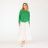 Green camille love Is all around you sweater 100% featherweight cashmere with cuff sleeve - Cute women's sweaters by Kerri Rosenthal