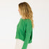 Green camille love Is all around you sweater 100% featherweight cashmere with cuff sleeve - Cute women's sweaters by Kerri Rosenthal