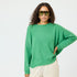 Green camille love Is all around you sweater 100% featherweight cashmere with cuff sleeve - Cute women's sweaters by Kerri Rosenthal