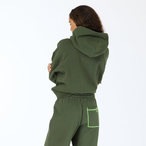 The Boyfriend loved pine green hoodie made from 100% cotton fleece with a hooded crew neck and Kerri's art - Shop cute women’s hoodies by Kerri Rosenthal