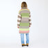 The shawl collar cashmere duster long cardigan with multicolor intarsia stripes and double front pockets - Shop women’s long cardigans by Kerri Rosenthal