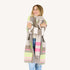 The shawl collar cashmere duster long cardigan with multicolor intarsia stripes and double front pockets - Shop women’s long cardigans by Kerri Rosenthal