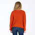 Bassett rust cashmere cardigan, features a round neck, covered contrast buttons, and embroidered 'Loved' artwork - Cute women's cardigans by Kerri Rosenthal