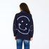 Poppy Smiley button-front indigo blue wool cashmere blend cardigan with patch pockets and oval elbow patches - Shop women’s cardigans by Kerri Rosenthal