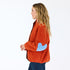 The Coze Magoze rust teddy jacket with contrast heart elbow patches and side pockets - Shop cute women's jackets by Kerri Rosenthal