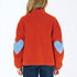 The Coze Magoze rust teddy jacket with contrast heart elbow patches and side pockets - Shop cute women's jackets by Kerri Rosenthal