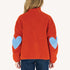 The Coze Magoze rust teddy jacket with contrast heart elbow patches and side pockets - Shop cute women's jackets by Kerri Rosenthal