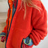The Coze Magoze rust teddy jacket with contrast heart elbow patches and side pockets - Shop cute women's jackets by Kerri Rosenthal