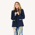 The Workday Love Brigade indigo blue wool-blend blazer jacket with double flap pockets - Shop cute women’s blazers by Kerri Rosenthal